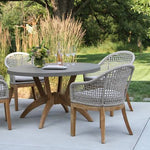 Nautical Rope & Teak Dining Chair with Sunbrella Fabric 2