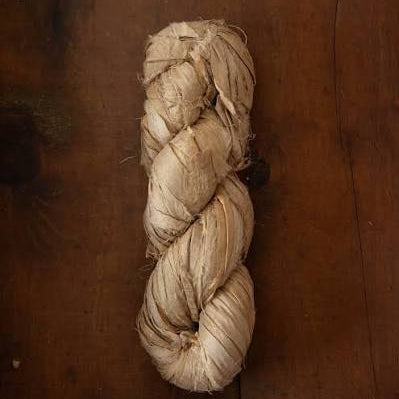 Recycled Torn Silk Ribbon, Khaki, 70-75 yd