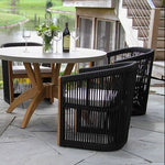 Teak & Black Rope Dining Chair 3