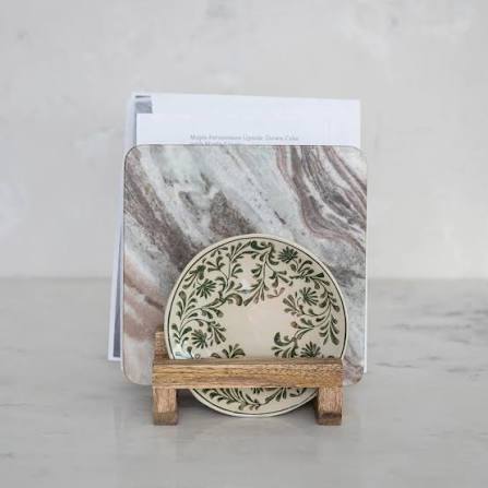 Mango Wood Stand with 3 Sections, 6