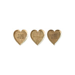 Hammered Brass Heart Shaped Dish with Saying, Assorted, 3.5 in. 1