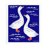 Swedish Dishcloth, Geese, Blue 1