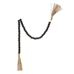 Wood Bead Garland w/ Jute Tassels, 28