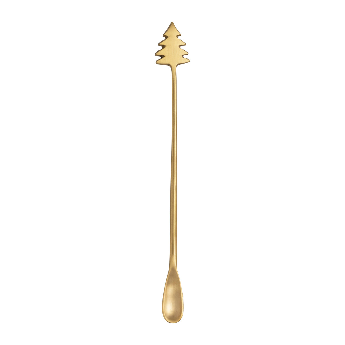 Brass Cocktail Spoon with Christmas Tree Handle, 9
