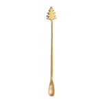 Brass Cocktail Spoon with Christmas Tree Handle, 9