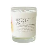 Just Bee Golden Amber Candle, 13 oz in a clear glass jar with minimalist label, enhances home decor with warm amber scent, ideal for kitchen, dining, and gift giving. 1