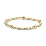 Stretch Bead Bracelet, 3mm & 5mm Accents, Gold 2