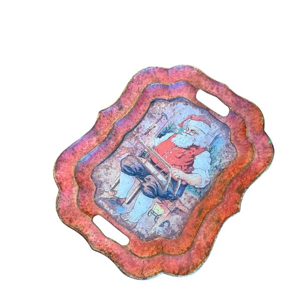 Santa In Workshop Tray, 18.31 X 14.76 X 1.57 in.