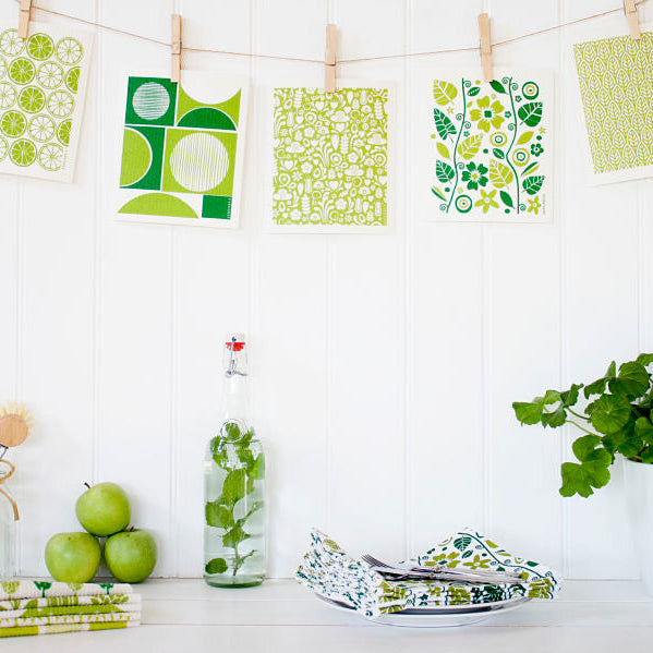 Swedish Dishcloth, Dala Green