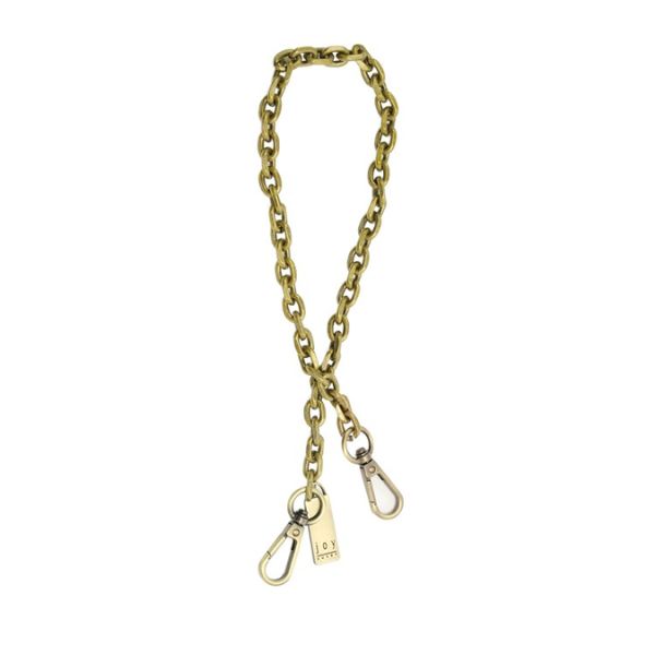 Cable Chain Strap, Antique Brass with sturdy linked design and metal clasps, perfect for adding a vintage touch to bags or accessories, available from Knotty and Board.