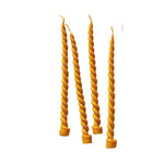 Twin Flame Twisted Beeswax Taper Candles, Set of 4, Honey, 9 in. 1