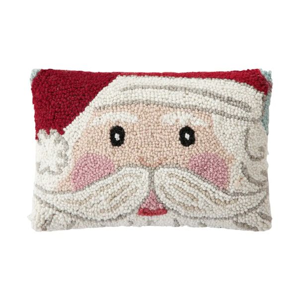 Santa Face Hook Pillow, 8 X 12 in.