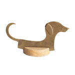 Antique Brass Dog Cheese Knife with Mango Wood Stand, 6-Inch 1
