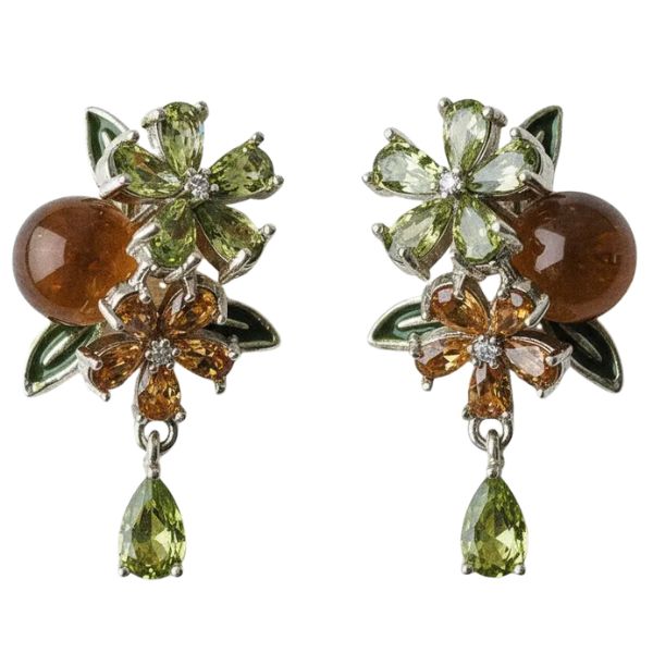 Flower Tassel Earrings, 1.5 in.