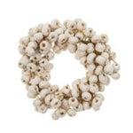 Beaded Berry Napkin Ring, Ivory made of small ivory beads resembling berries, perfect for adding a charming touch to dining decor and entertaining settings by Knotty and Board. 1