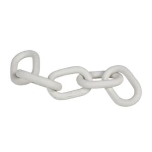 Gabriela Chain Link, 21.5 X 4 X 10, white decorative chain link piece ideal for adding a stylish touch to any room, featured by Knotty and Board for unique home decor and gifts.