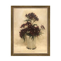 Maroon Flowers Framed Antique Art, 7 X 9 in. features a vintage-style painting of deep maroon flowers in a vase, perfect for adding classic decor charm from Knotty and Board. Every Room Needs A Little Knotty and Board.