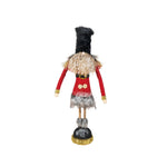 Fabric Soldier with Glitter, Faux Fur & Twig Legs, 13.75
