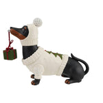 Dachshund in Holiday Sweater & Hat with Present, 10 X 3.25 X 8 in. 1
