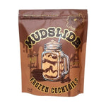 Brown resealable pouch of Noble Mick's Frozen Cocktails, Mudslide flavor, featuring an illustrated glass jar filled with a swirled creamy chocolate frozen cocktail. 1