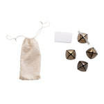 Round Metal Bell Place Card Holders w/ 12 Paper Cards, Set in Drawstring Bag 1