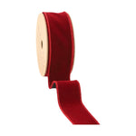 Wired 1.5 in. Double Sided Velvet Ribbon, Bordeaux, 10 yd. 2
