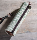 Green Floral Canvas Pencil Case 8.5
