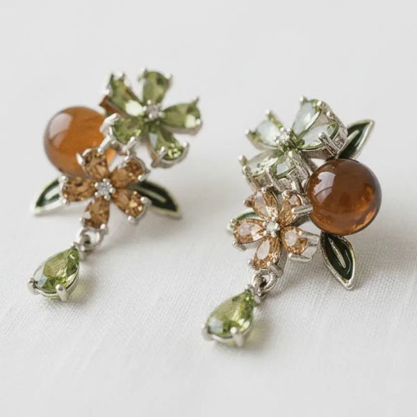 Flower Tassel Earrings, 1.5 in.