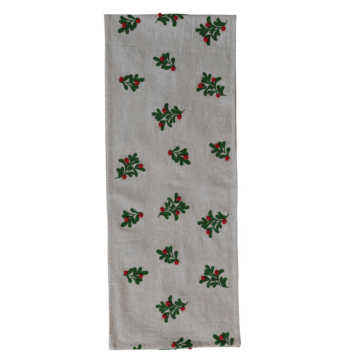 Embroidered Mistletoe Pattern Table Runner, 72