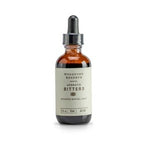 Bottle of Bourbon Barrel Foods Woodford Aged Aromatic Bitters, 2 oz, with dropper cap on a white background, styled for kitchen and entertaining gifts available at Knotty and Board. 1
