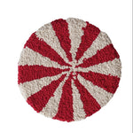 Cotton Tufted Candy Striped Trivet, Red, 8