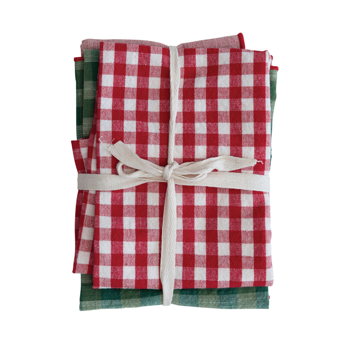 Woven Cotton Tea Towels, Set of 3, 28 X 18