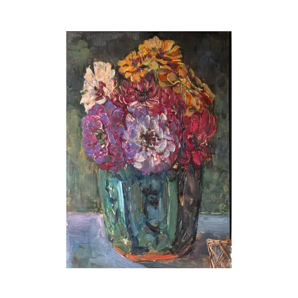Summer Zinnias Remarque Wall Art, 24 X 36 in.