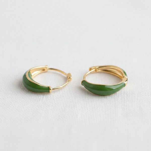 Vintage Green Drop Earrings, 2.5 X 1.5 in.