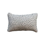 Hand-Embroidered Cotton Kantha Stitch Lumbar Pillow, Natural & Grey, featuring intricate stitching on a soft cotton fabric, perfect for adding elegant decor and cozy comfort to any room from Knotty and Board. Every Room Needs A Little Knotty and Board. 1