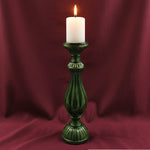 Mercury Glass Candle Holder, Green, Holds 3