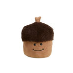 Soft plush Warmie Acorn with a smiling face, featuring cozy brown textured top and smooth light brown base, perfect as a cute gift or home decor accent. 1