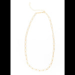 Charm Bar Necklace18k Gold Plated featuring a delicate gold plated chain with elongated links, perfect for adding a subtle touch of elegance to any outfit, from Knotty and Board. Every Room Needs A Little Knotty and Board. 1