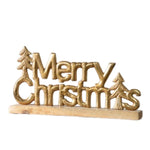 Merry Christmas Tabletop Sign, Wood and Gold, 11 in. 1