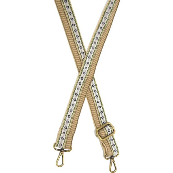 Daisy Stripe Guitar Strap, Neutral