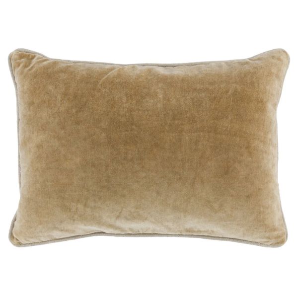 Heirloom Velvet Pillow, Wheat, 14 X 20 in. with a soft velvet texture in a warm wheat color, perfect for adding cozy decor to any room from Knotty and Board. Every Room Needs A Little Knotty and Board.