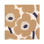 Cocktail Napkin, 20 Ct, Marimekko Unikko Linen featuring a bold tan and navy floral pattern, perfect for adding stylish decor and entertaining flair from Knotty and Board. 1