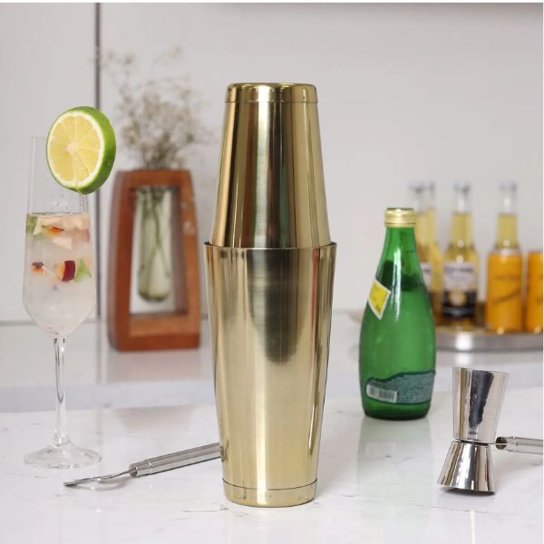 Gold Stainless Steel Cocktail Shaker, 10 in.