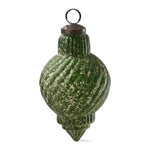 Antiqued Swirl Christmas Ornament, Green, 4.5 in. with textured spiral design and vintage finish, perfect for festive home decor and holiday gift ideas from Knotty and Board. 1