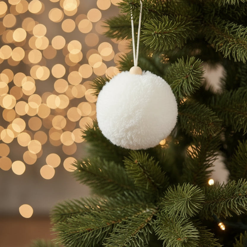 Sherpa Ball Ornament, 5 in.