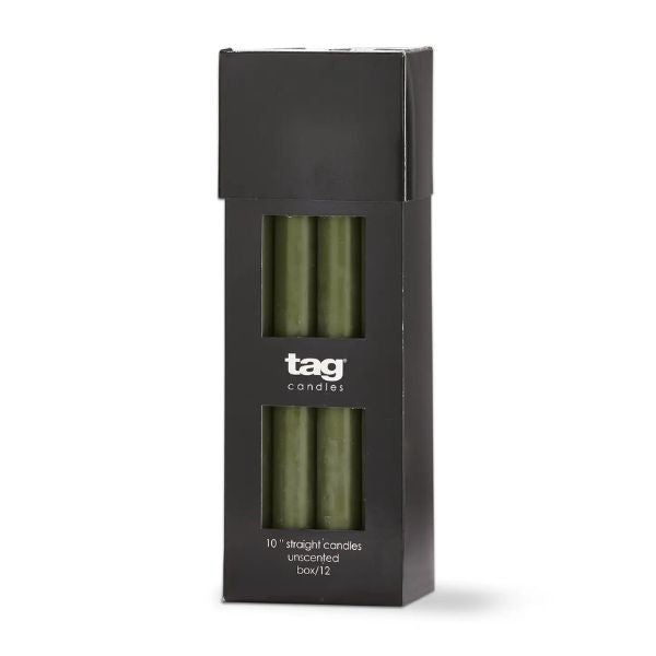 Color Studio Straight Candle, Olive, 10 in.