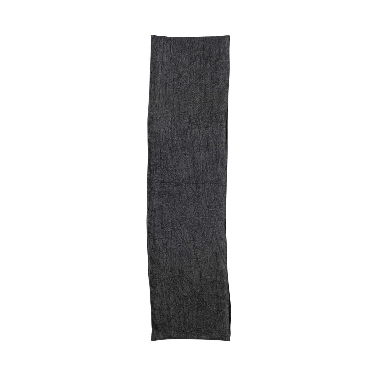 Stonewashed Linen Table Runner, Charcoal, 108 in. with a textured fabric perfect for adding stylish decor to dining and kitchen spaces, available from Knotty and Board.