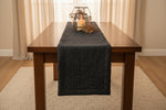 Stonewashed Linen Table Runner, Charcoal, 108 in. 3