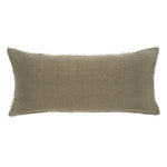 Lina Linen Pillow, Sand, 14 in. x 31 in. displayed on a white background, showcasing natural linen texture perfect for adding cozy decor accents from Knotty and Board. 1