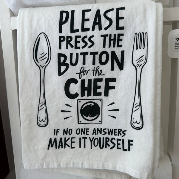 Tea Towel, Press the Button